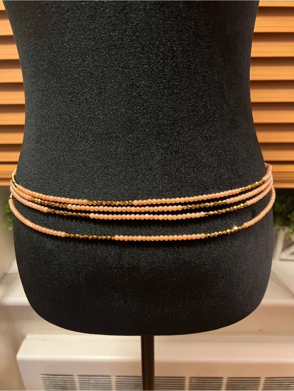 Beige Gold Layer Waist Beads | Handmade Boho Beach Body Chain